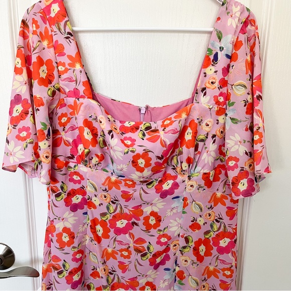 Chi Chi London Square Neck Floral Print Midi Dress - Picture 5 of 6